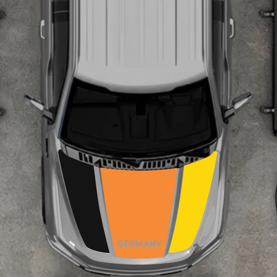 Hood Panel Decal/Sticker - Germany Flag Parts Graphic Kit - For Ford F-150 2020-2026 - Premium Vinyl