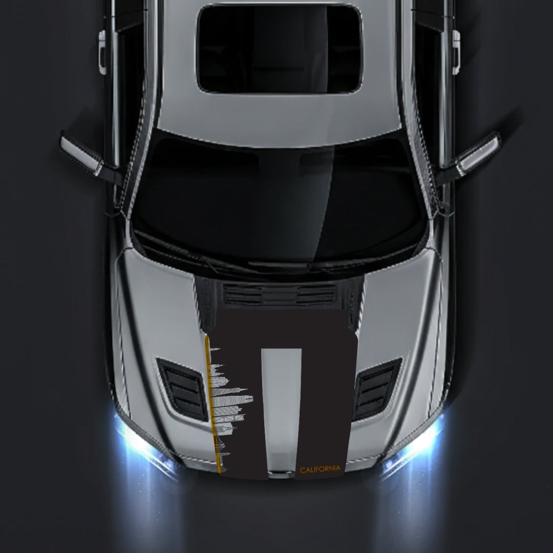 Performance Hood Panel Decal/Sticker - California Skyline - Cut - Border Graphic Kit - For Dodge RAM 1500 2019-2025 - Premium Vinyl