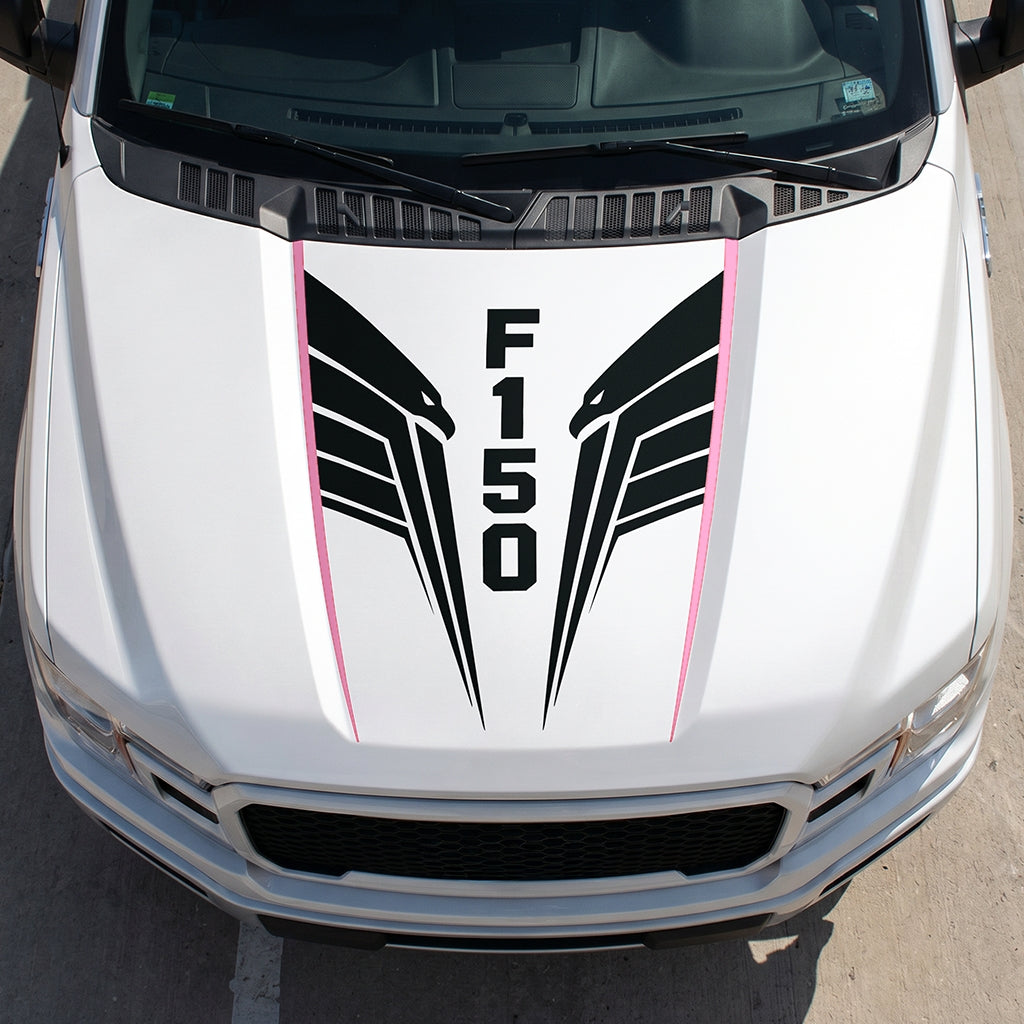 Hood Panel Decal/Sticker - Twin Eagle Wings Graphic Decal Graphic Kit - For Ford F-150 2015-2020 - Premium Vinyl