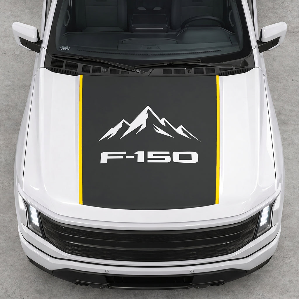 Hood Panel Decal/Sticker - Mountain Graphic Decal Graphic Kit - For Ford F-150 2015-2020 - Premium Vinyl