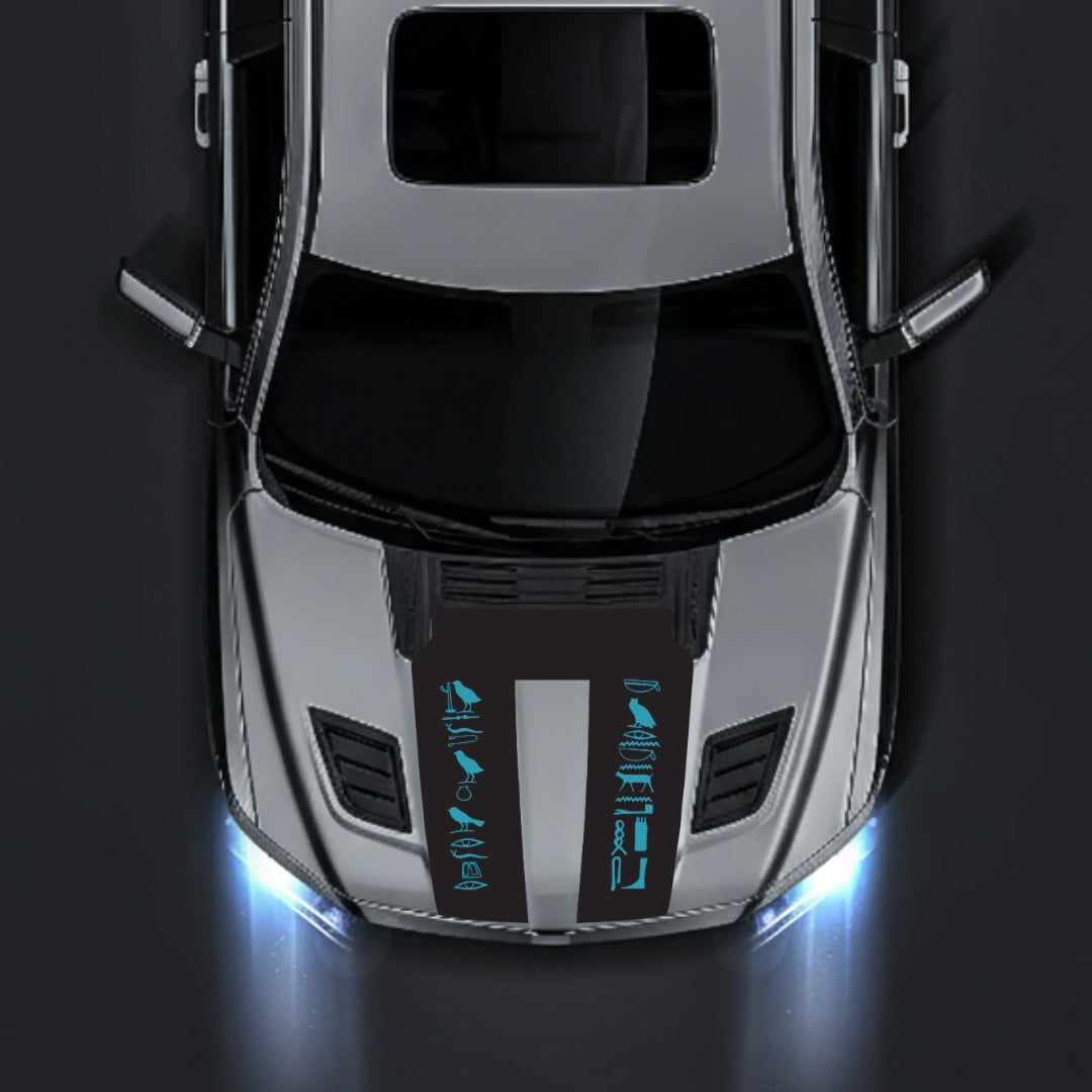 Hood Panel Decal/Sticker - Egyptian Hieroglyph Graphic Kit - For Dodge RAM 1500 2019-2025 - Premium Vinyl