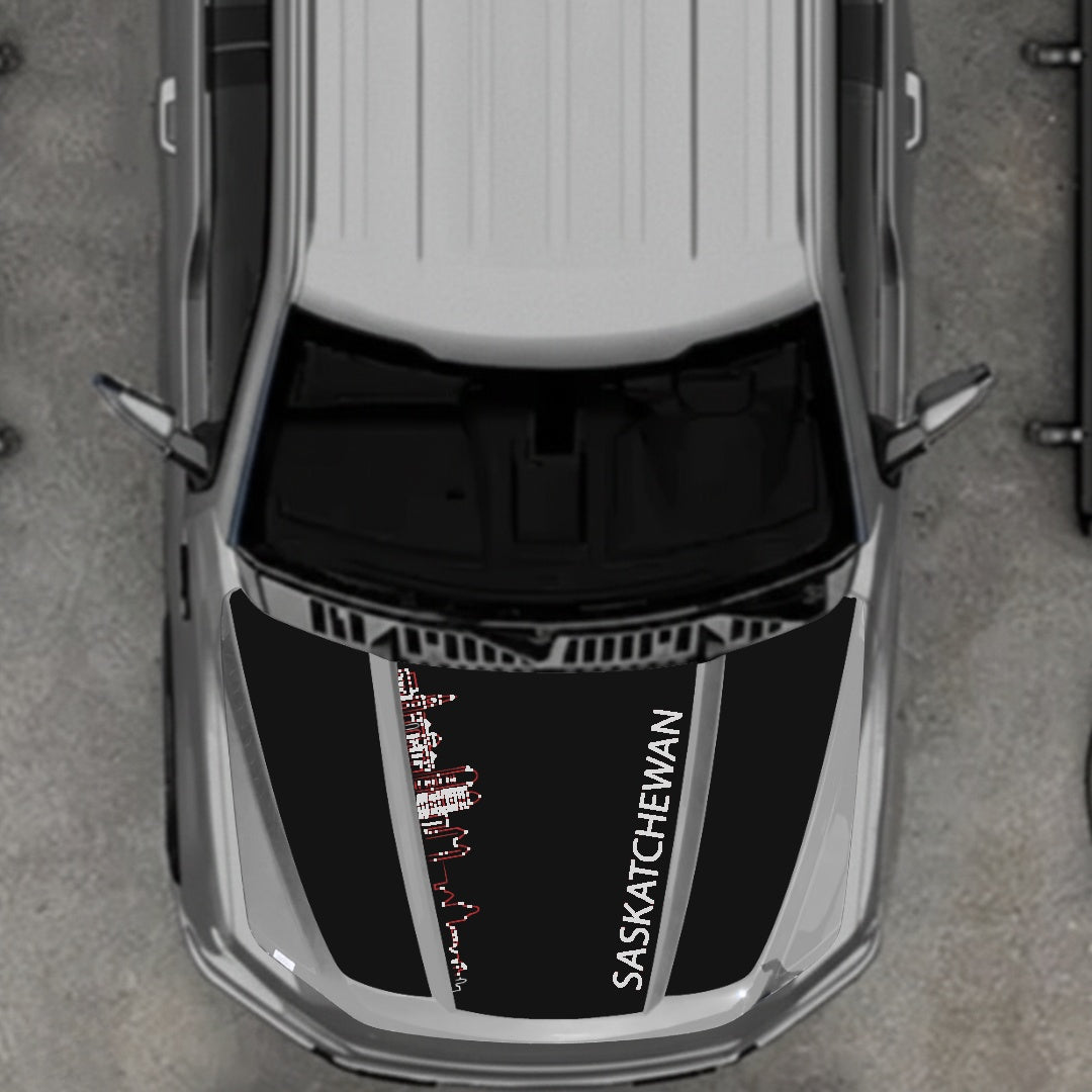 Hood Panel Decal/Sticker - Saskatchewan Skyline Graphic Kit - For Ford F-150 2020-2026 - Premium Vinyl