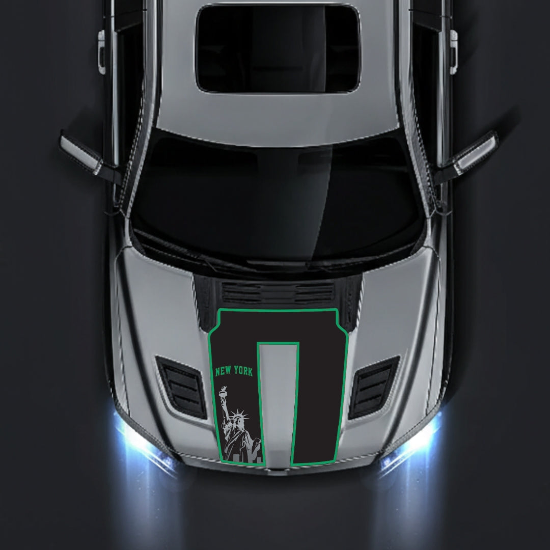 Hood Panel Decal/Sticker - New York - Cut - Border Graphic Kit - For Dodge RAM 1500 2019-2025 - Premium Vinyl