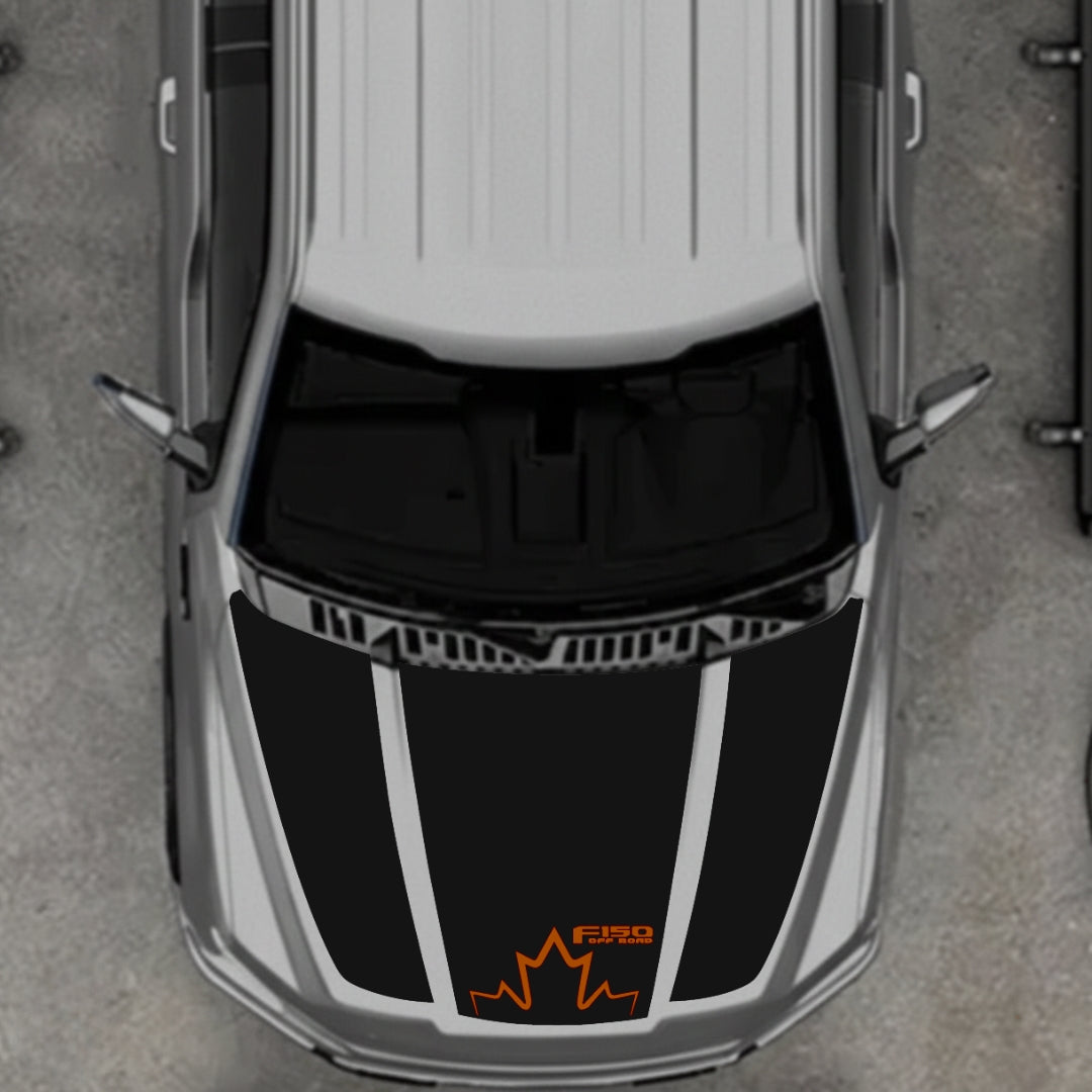 Hood Panel Decal/Sticker - Canada Style 1 Graphic Kit - For Ford F-150 2020-2026 - Premium Vinyl