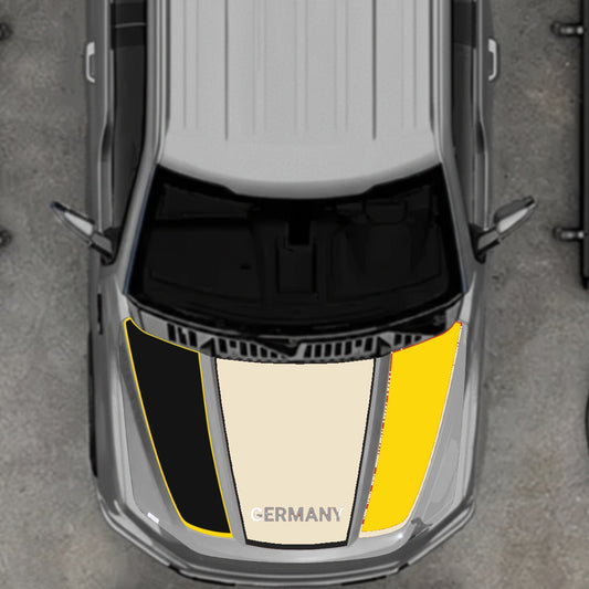 Hood Panel Decal/Sticker - Germany Flag Parts - Border Graphic Kit - For Ford F-150 2020-2026 - Premium Vinyl