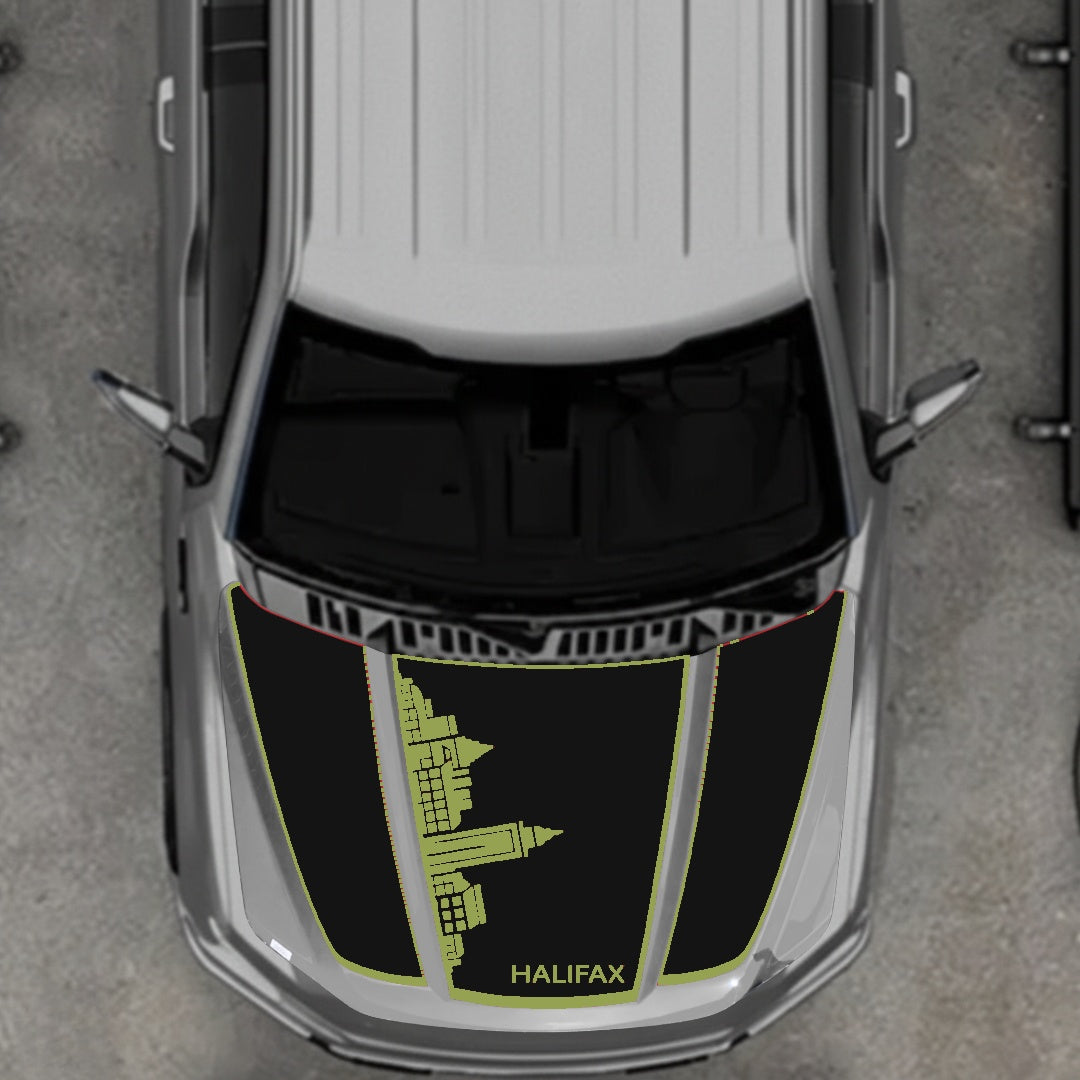 Hood Panel Decal/Sticker - Halifax Skylie - Border Graphic Kit - For Ford F-150 2020-2026 - Premium Vinyl