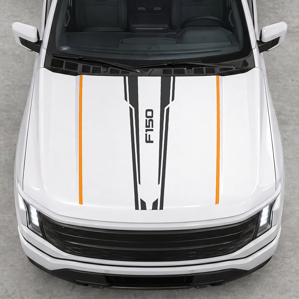 Hood Panel Decal/Sticker - Speed Graphic Decal Graphic Kit - For Ford F-150 2015-2020 - Premium Vinyl