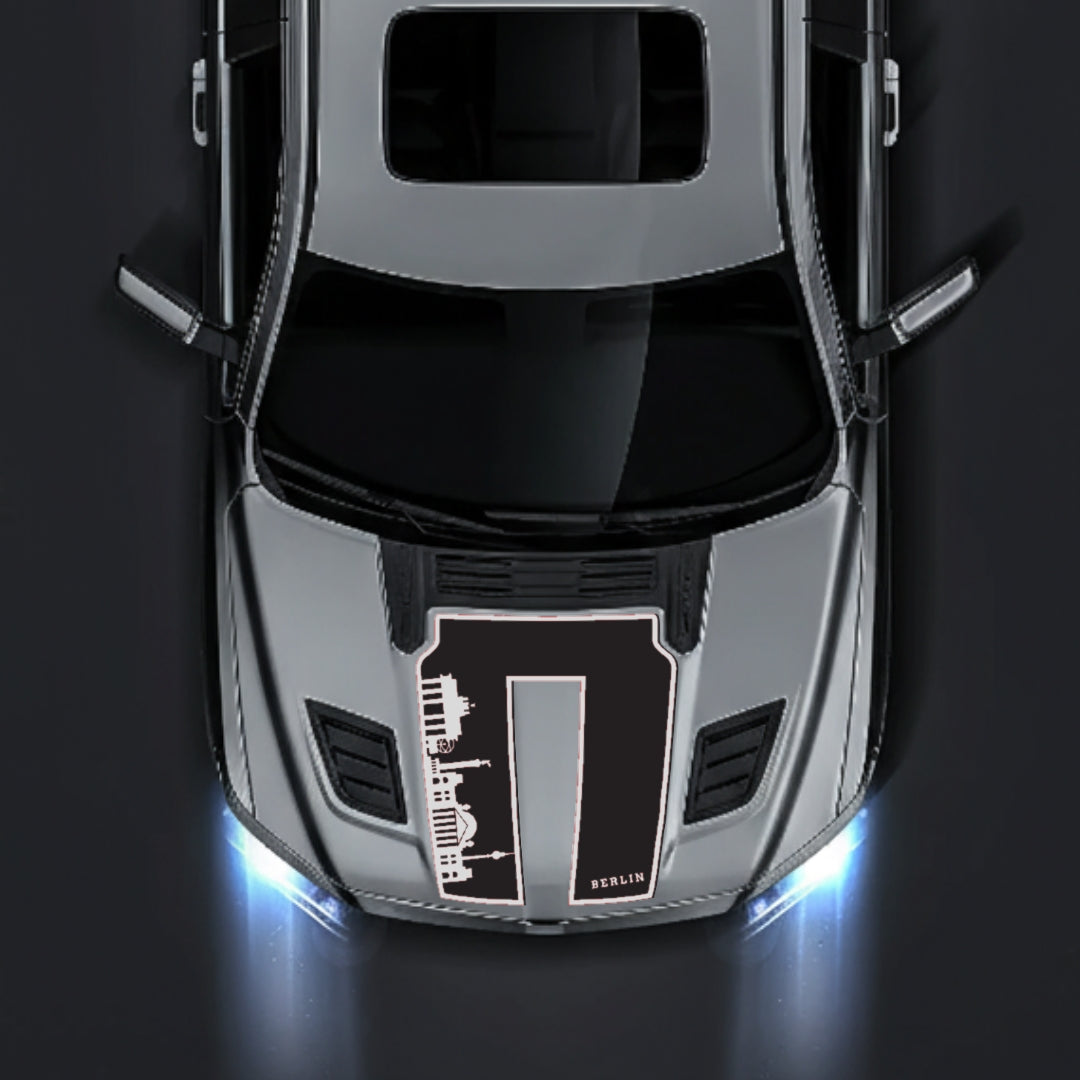 Hood Panel Decal/Sticker - Berlin Skyline - Border Graphic Kit - For Dodge RAM 1500 2019-2025 - Premium Vinyl