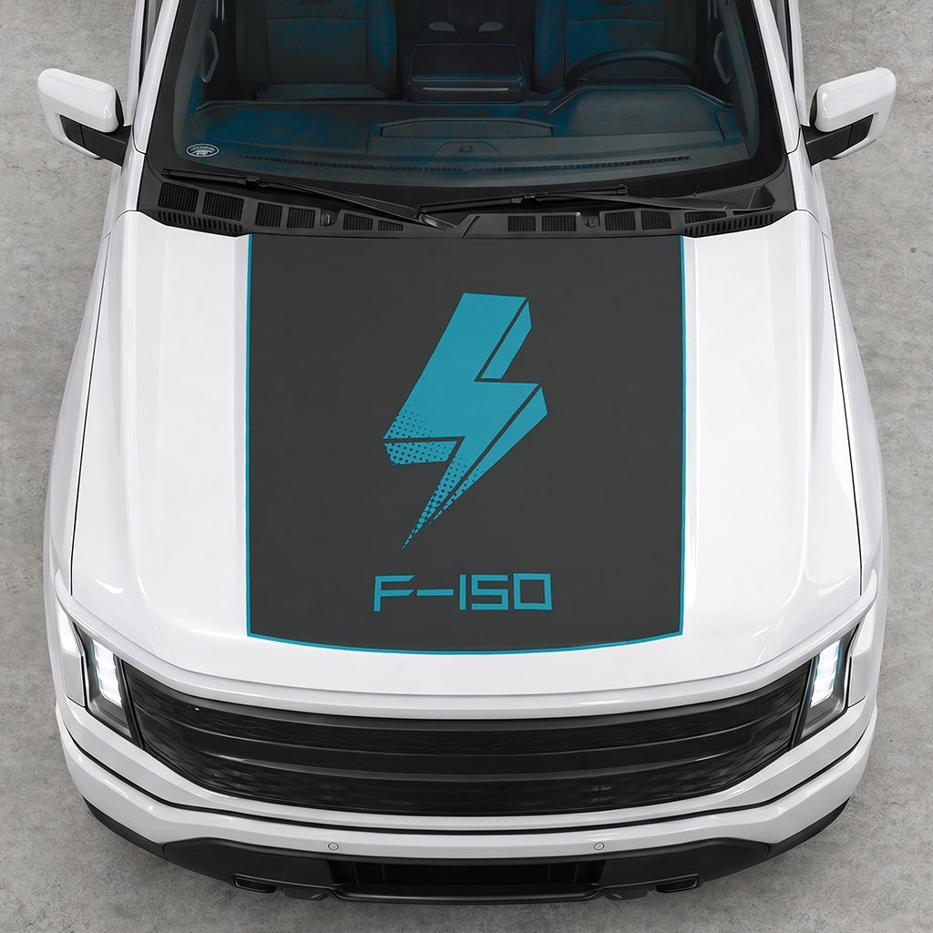 Hood Panel Decal/Sticker - Bold Electric Graphic Decal Graphic Kit - For FORD F-150 2015-2020 - Premium Vinyl