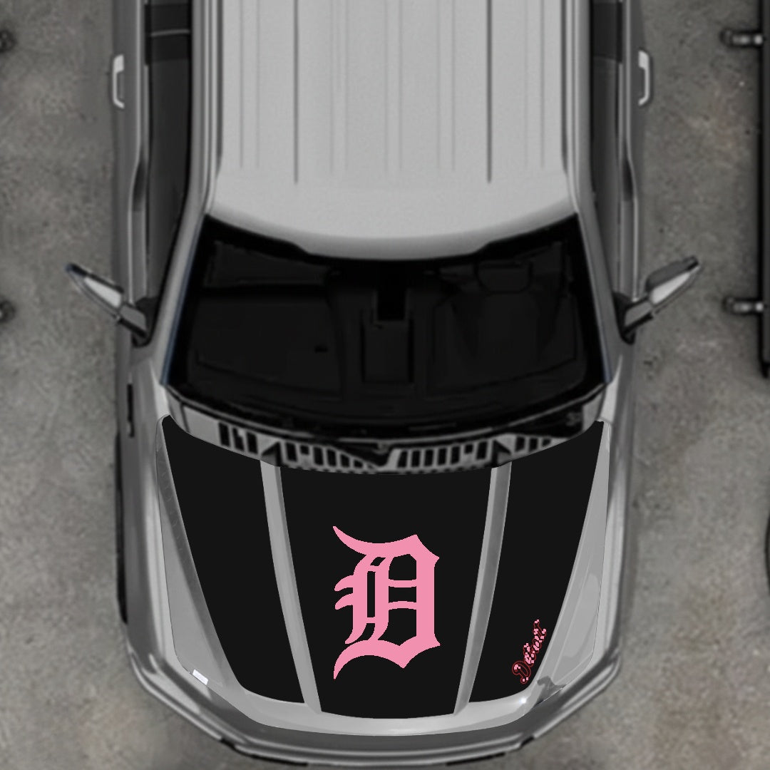 Hood Panel Decal/Sticker - Detroit intial Graphic Kit - For Ford F-150 2020-2026 - Premium Vinyl