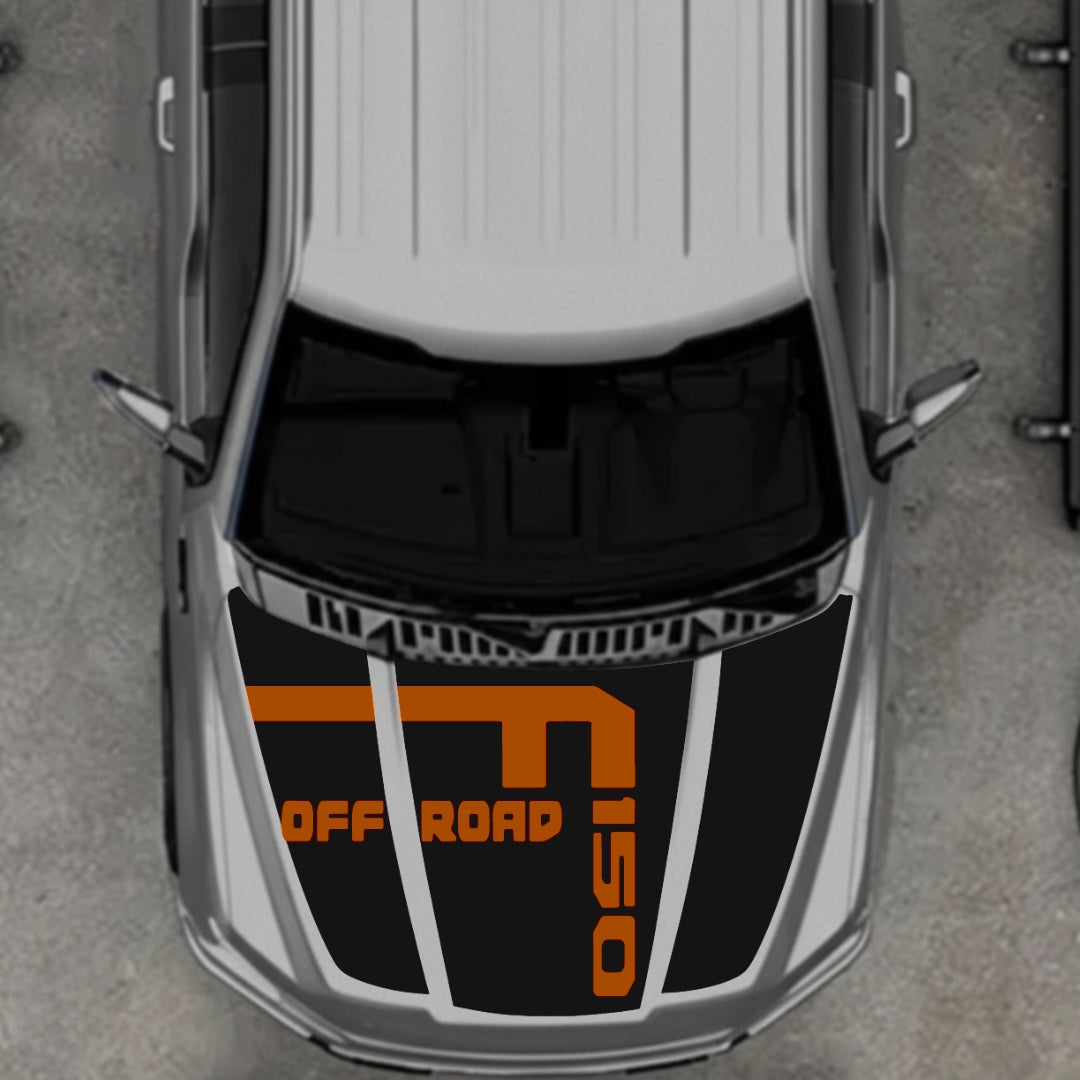 Hood Panel Decal/Sticker - Style 7 Graphic Kit - For Ford F-150 2020-2026 - Premium Vinyl