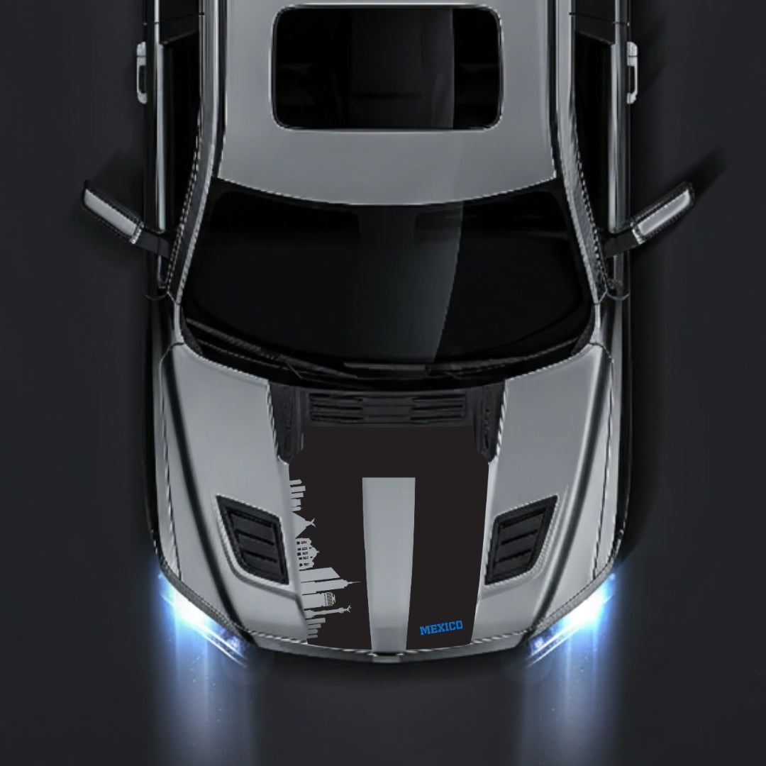 Performance Hood Panel Decal/Sticker - Mexico Skyline - Cut Graphic Kit - For Dodge RAM 1500 2019-2025 - Premium Vinyl