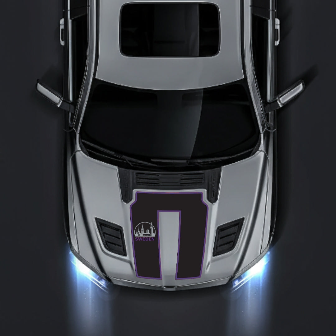 Hood Panel Decal/Sticker - Sweden - Cut - Border Graphic Kit - For Dodge RAM 1500 2019-2025 - Premium Vinyl