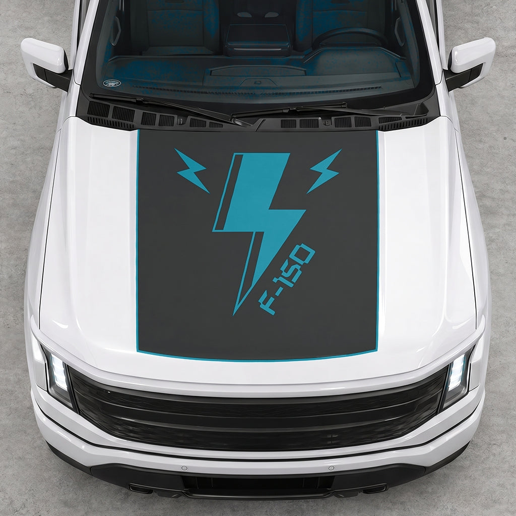Hood Panel Decal/Sticker - Triple Electric Graphic Decal Graphic Kit - For FORD F-150 2015-2020 - Premium Vinyl