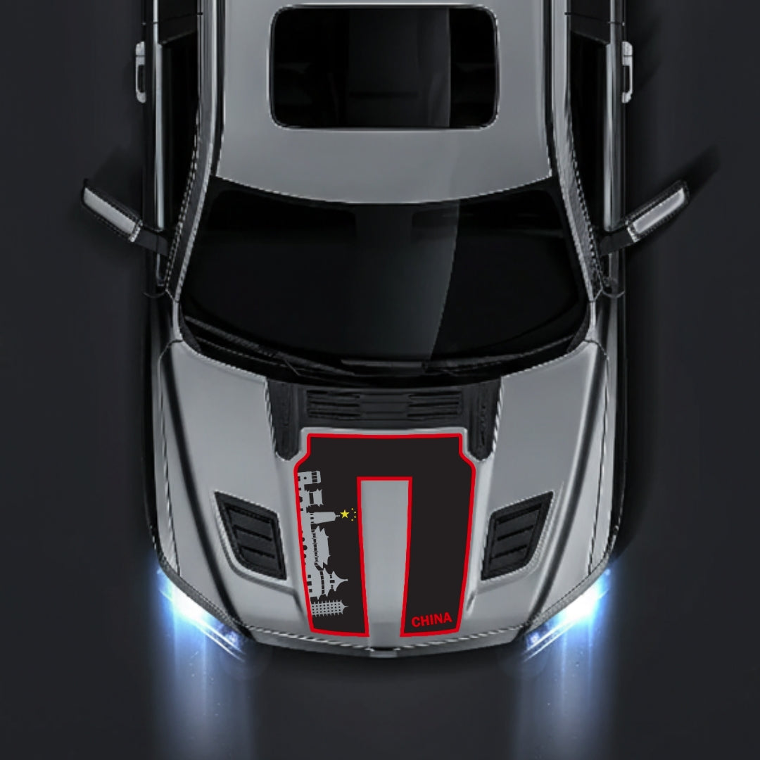 Performance Hood Panel Decal/Sticker - China Skyline - Cut - Border Graphic Kit - For Dodge RAM 1500 2019-2025 - Premium Vinyl