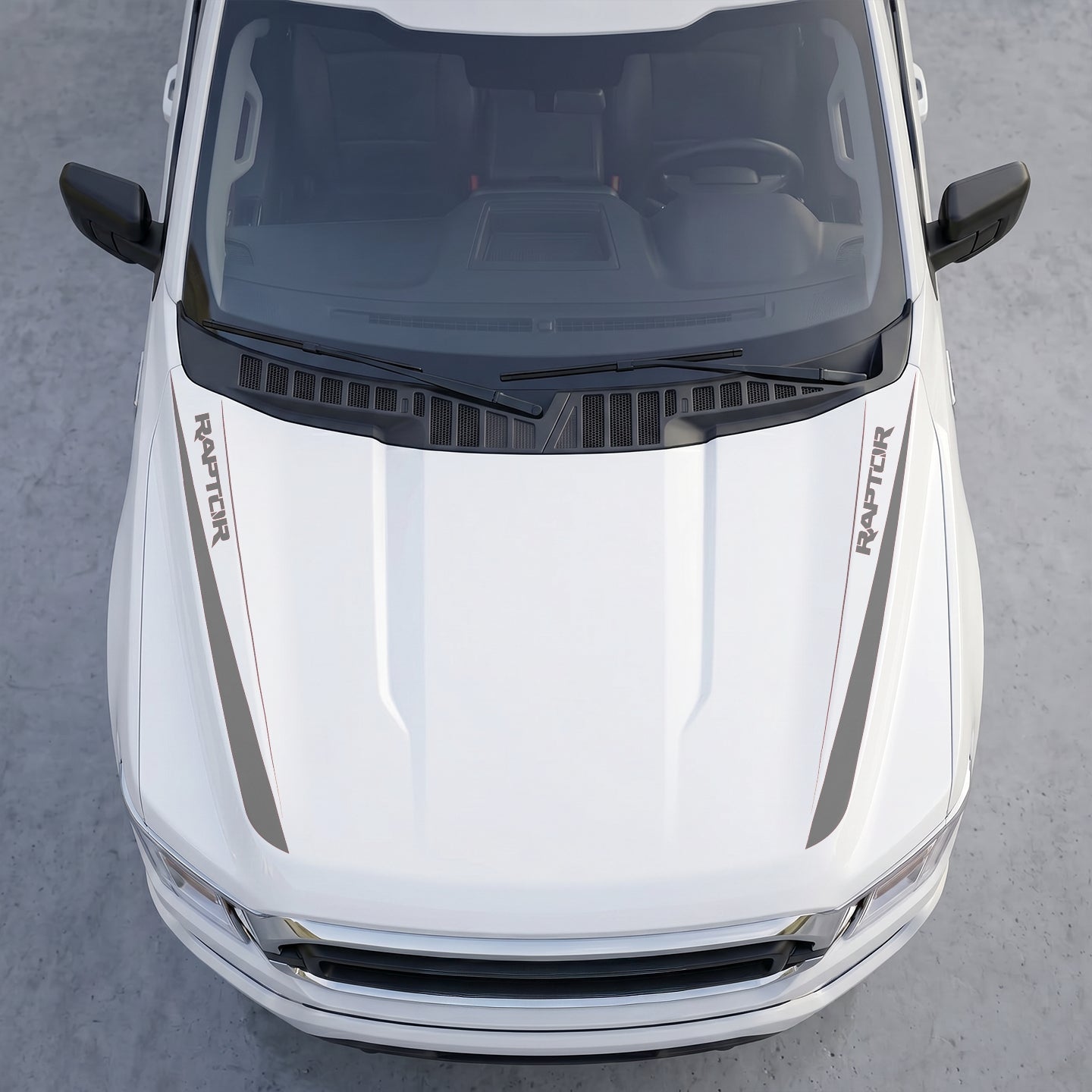 Hood Panel Decal/Sticker - Raptor Edition  Hood Cowl Stripes – Dual Side Vinyl Decal Graphic Kit - For Ford F-150 F150 2015-2020 - Premium Vinyl