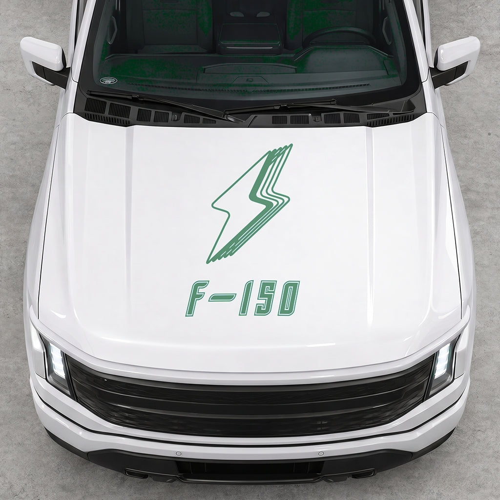 Hood Panel Decal/Sticker - Cut Bordered Electric F150 Graphic Decal Graphic Kit - For FORD F-150 2015-2020 - Premium Vinyl
