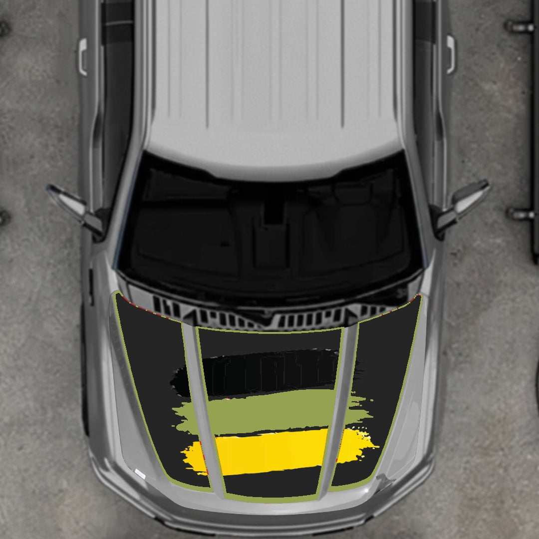 Hood Panel Decal/Sticker - Germany Flag - Border Graphic Kit - For Ford F-150 2020-2026 - Premium Vinyl