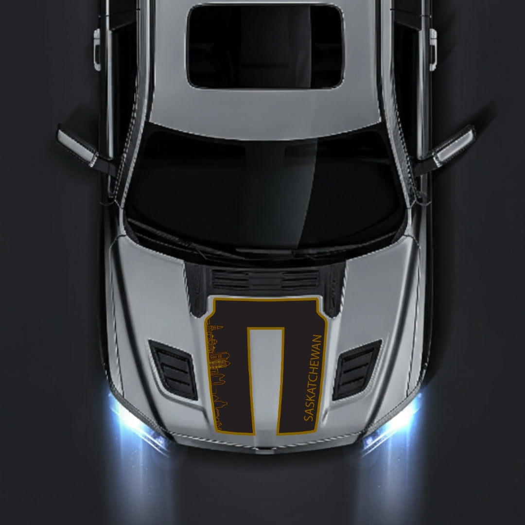Performance Hood Panel Decal/Sticker - Saskatchewan Skyline - Border Graphic Kit - For Dodge RAM 1500 2019-2025 - Premium Vinyl