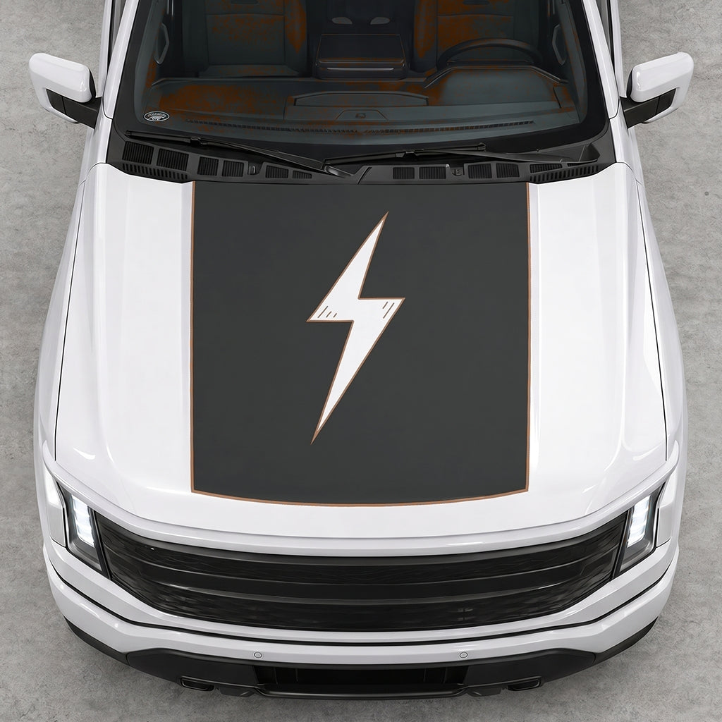 Hood Panel Decal/Sticker - Electric Graphic Decal Graphic Kit - For FORD F-150 2015-2020 - Premium Vinyl