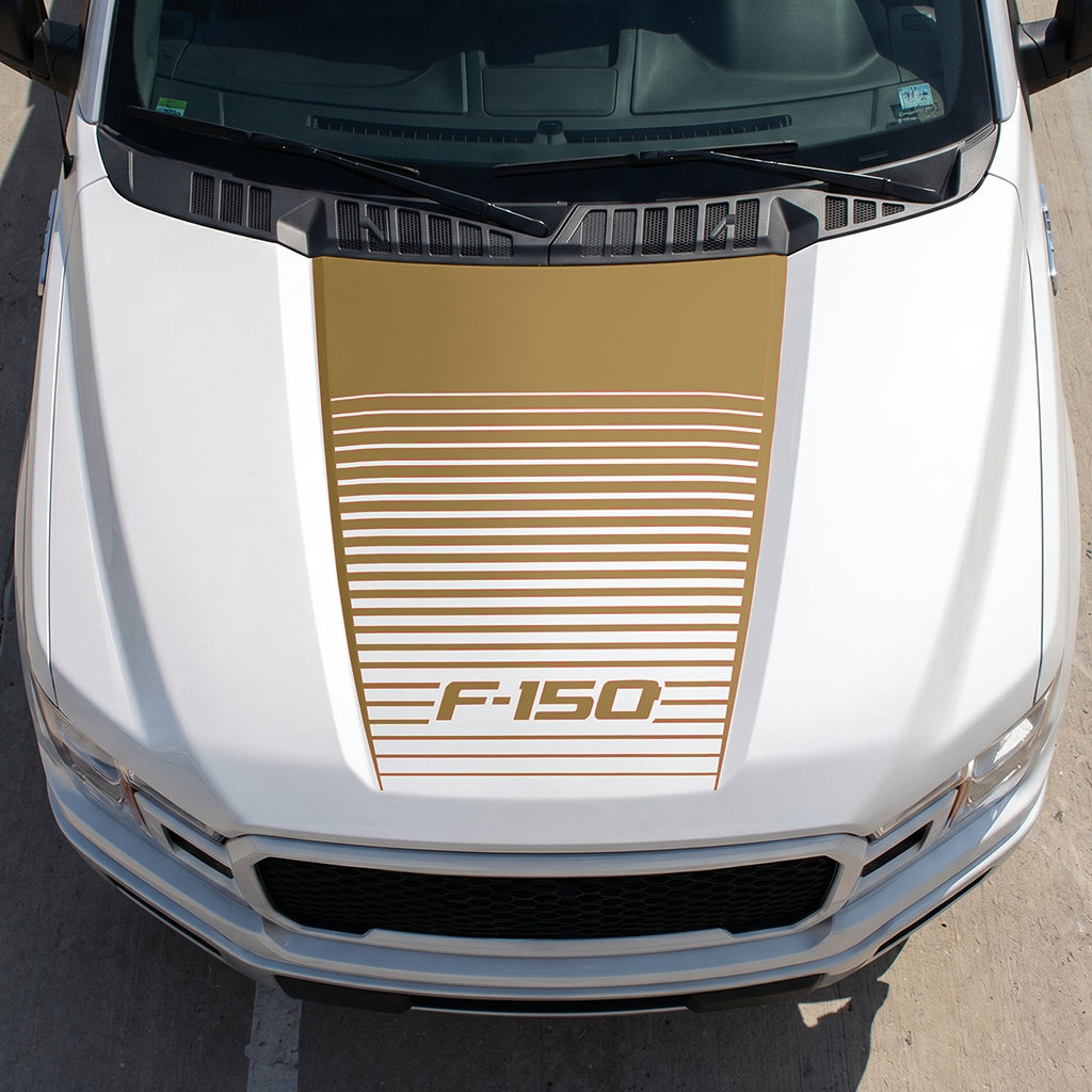 Hood Panel Decal/Sticker - Waves Graphic Decal Graphic Kit - For Ford F-150 2015-2020 - Premium Vinyl
