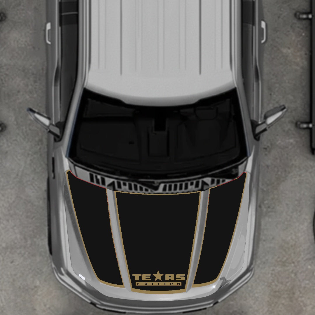 Hood Panel Decal/Sticker - Texas - Border Graphic Kit - For Ford F-150 2020-2026 - Premium Vinyl