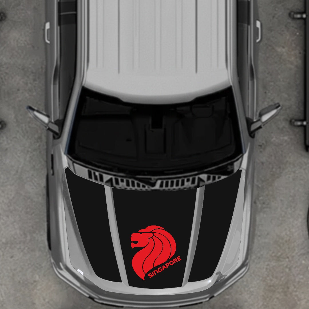 Hood Panel Decal/Sticker - Singapore Graphic Kit - For Ford F-150 2020-2026 - Premium Vinyl