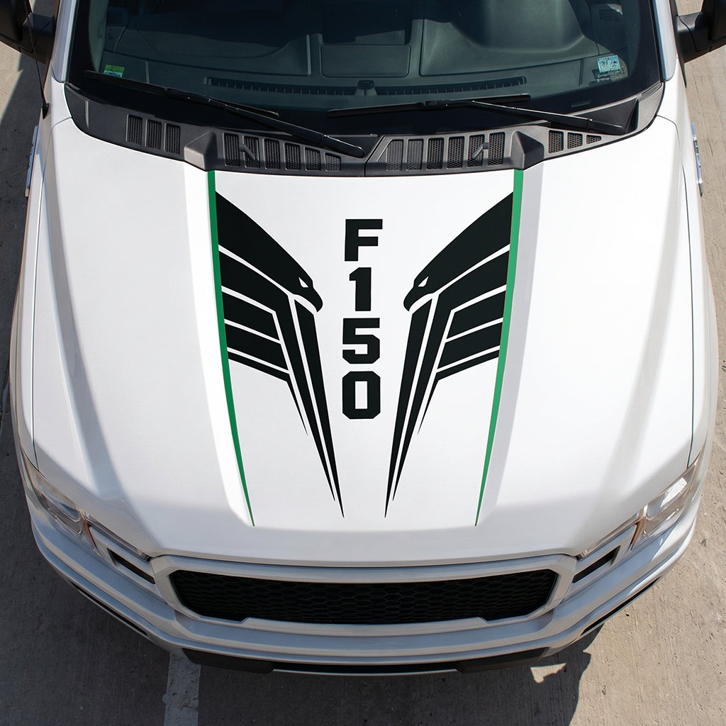 Hood Panel Decal/Sticker - Twin Eagle Wings Graphic Decal Graphic Kit - For Ford F-150 2015-2020 - Premium Vinyl