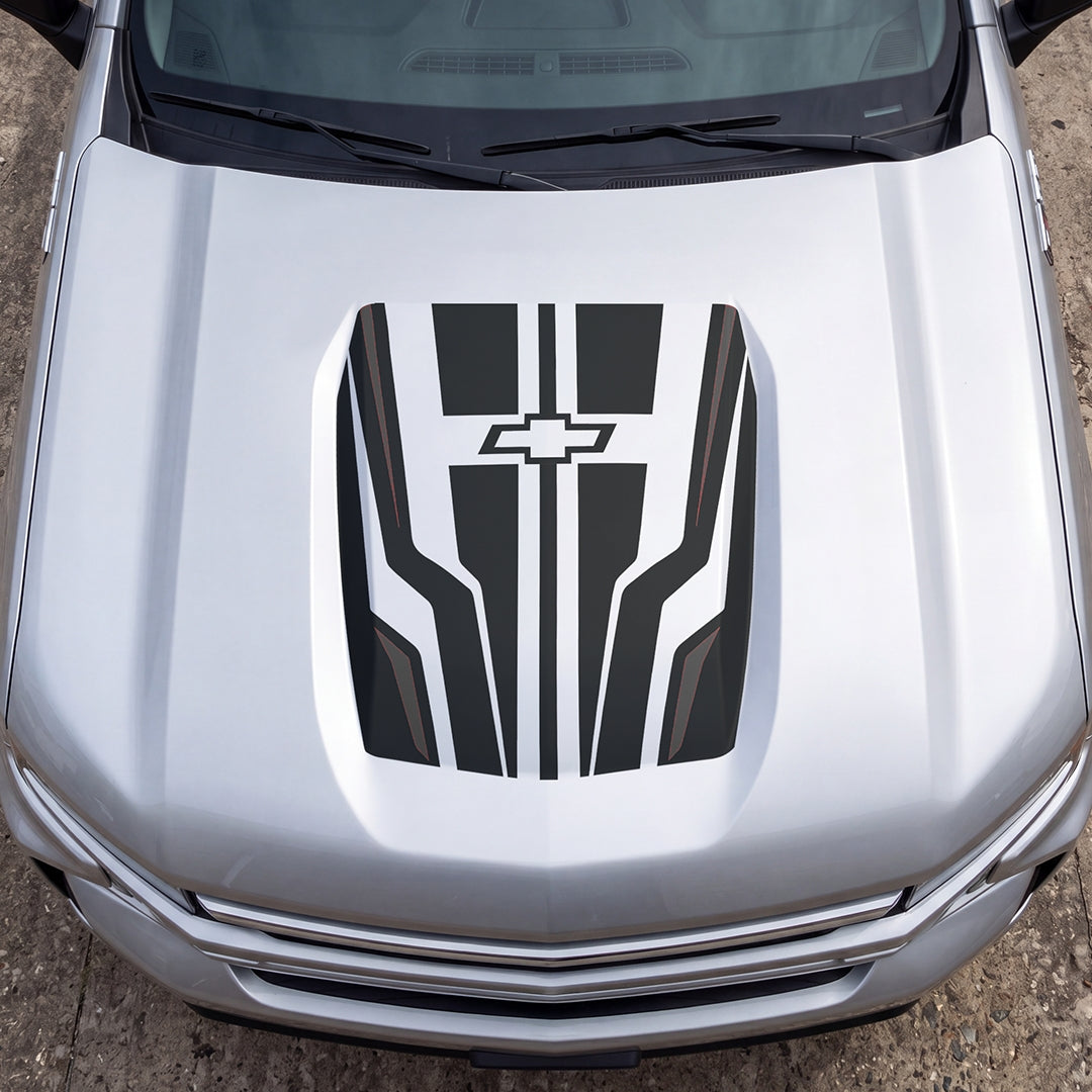 Hood Panel Decal/Sticker - Speed Pattern Graphic Decal Graphic Kit - For Chevrolet Silverado 2019-2024 - Premium Vinyl