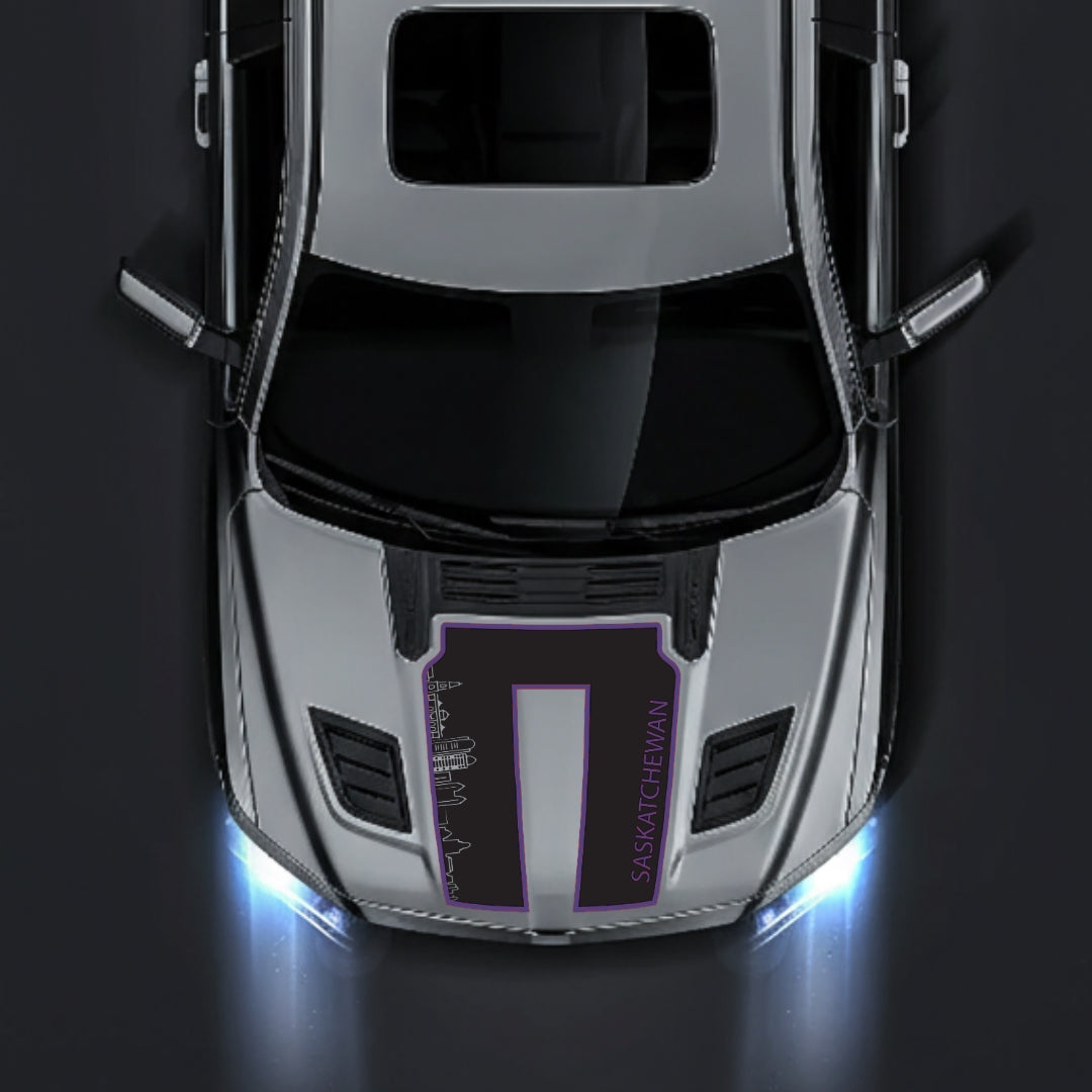 Hood Panel Decal/Sticker - Saskatchewan Skyline - Cut - Border Graphic Kit - For Dodge RAM 1500 2019-2025 - Premium Vinyl