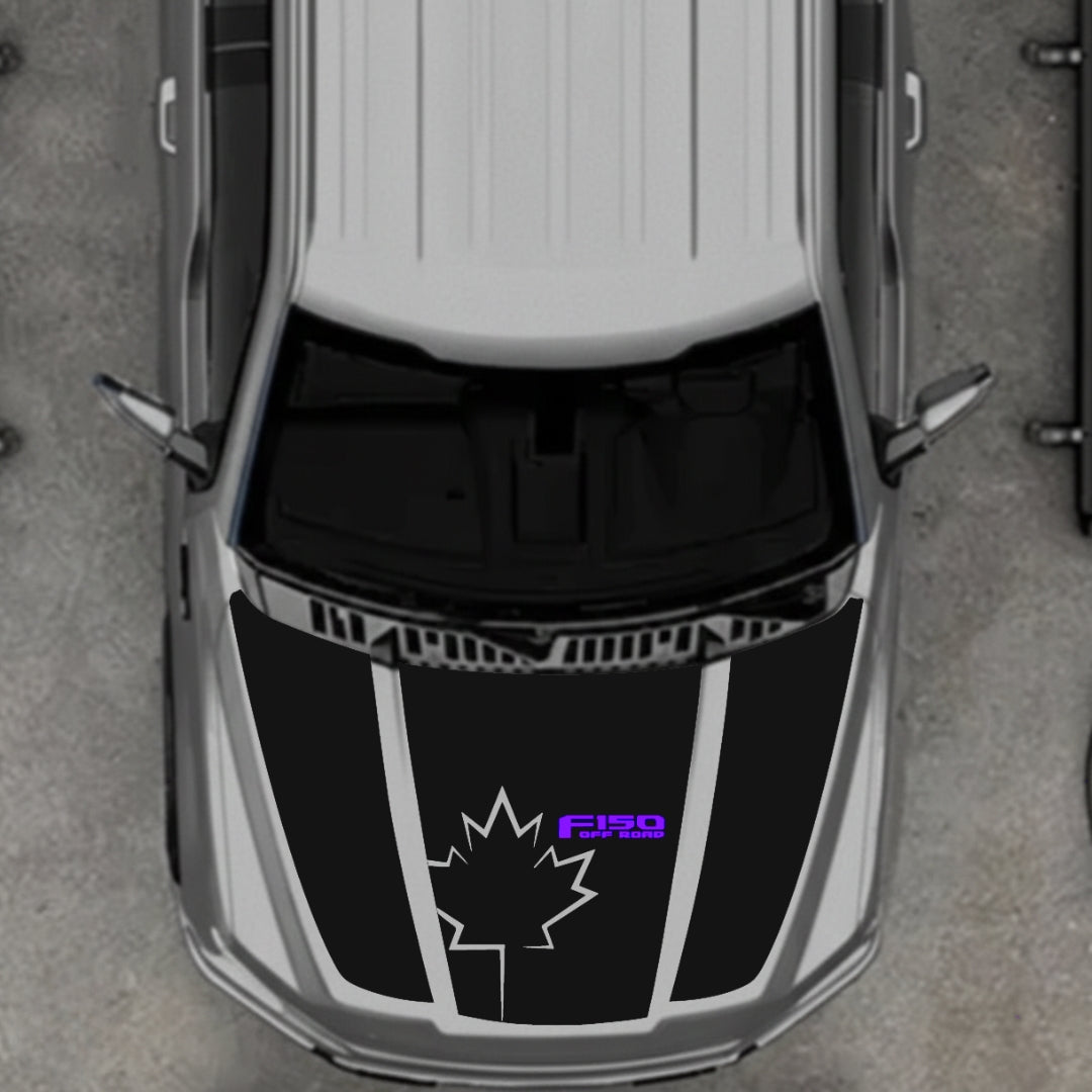 Hood Panel Decal/Sticker - Canada Style 4 Graphic Kit - For Ford F-150 2020-2026 - Premium Vinyl