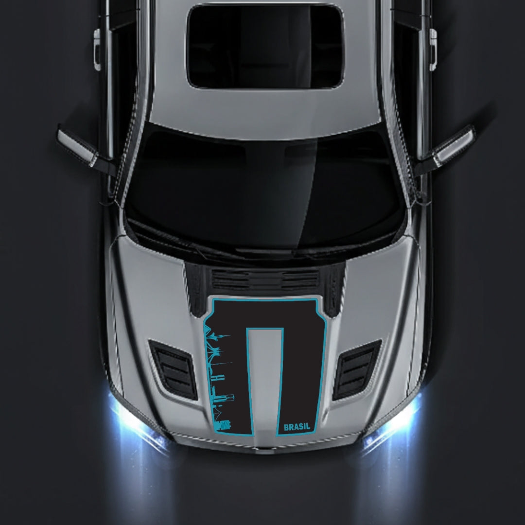 Hood Panel Decal/Sticker - Brazil Skyline - Border Graphic Kit - For Dodge RAM 1500 2019-2025 - Premium Vinyl