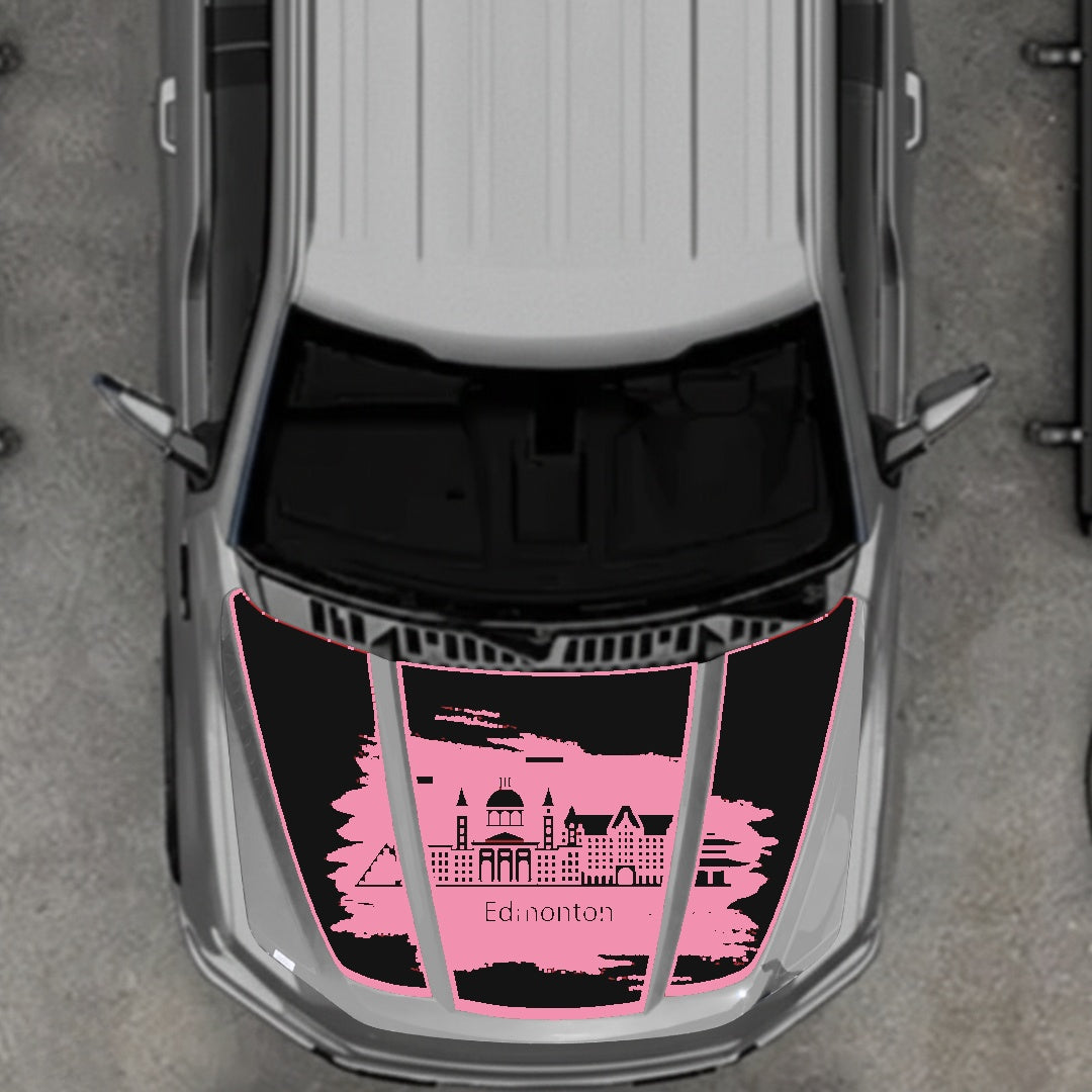 Hood Panel Decal/Sticker - Edmonton - Border Graphic Kit - For Ford F-150 2020-2026 - Premium Vinyl