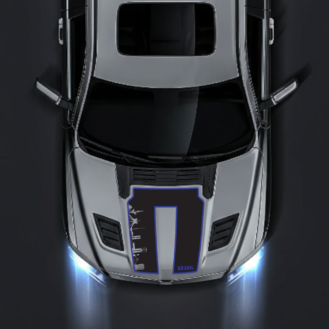 Hood Panel Decal/Sticker - Brazil Skyline - Cut - Border Graphic Kit - For Dodge RAM 1500 2019-2025 - Premium Vinyl