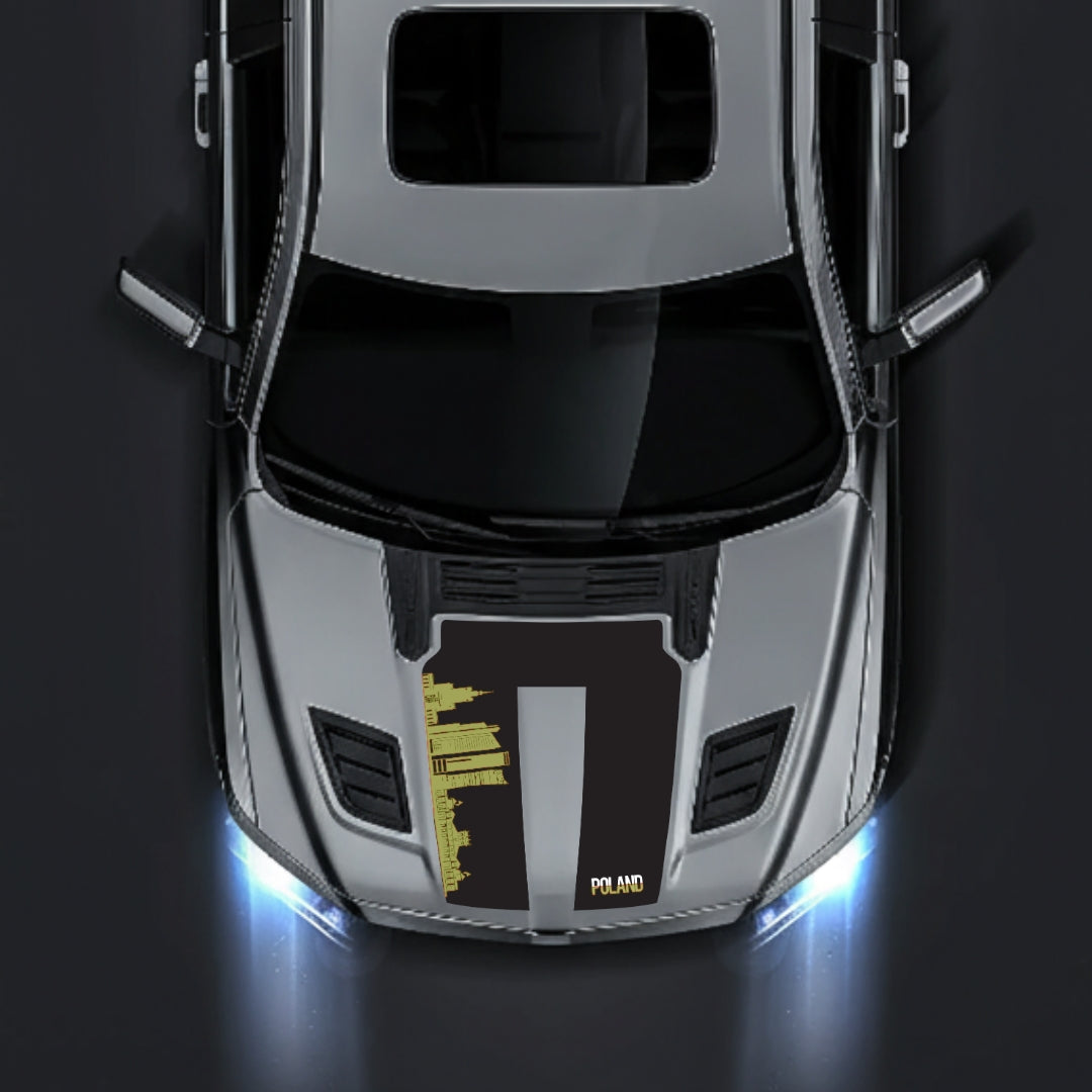 Hood Panel Decal/Sticker - Poland Skyline Graphic Kit - For Dodge RAM 1500 2019-2025 - Premium Vinyl