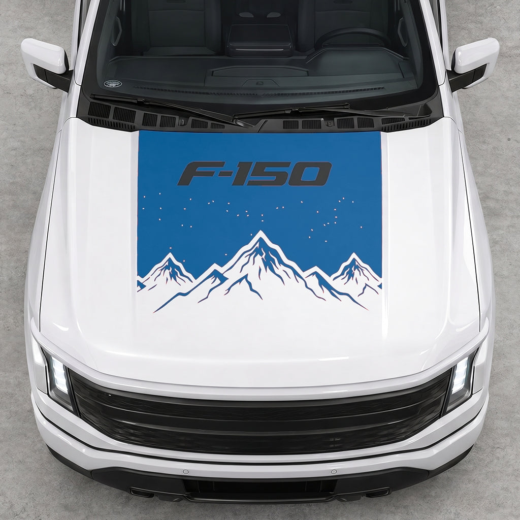 Hood Panel Decal/Sticker - Deep Mountain Graphic Decal Graphic Kit - For Ford F-150 2015-2020 - Premium Vinyl