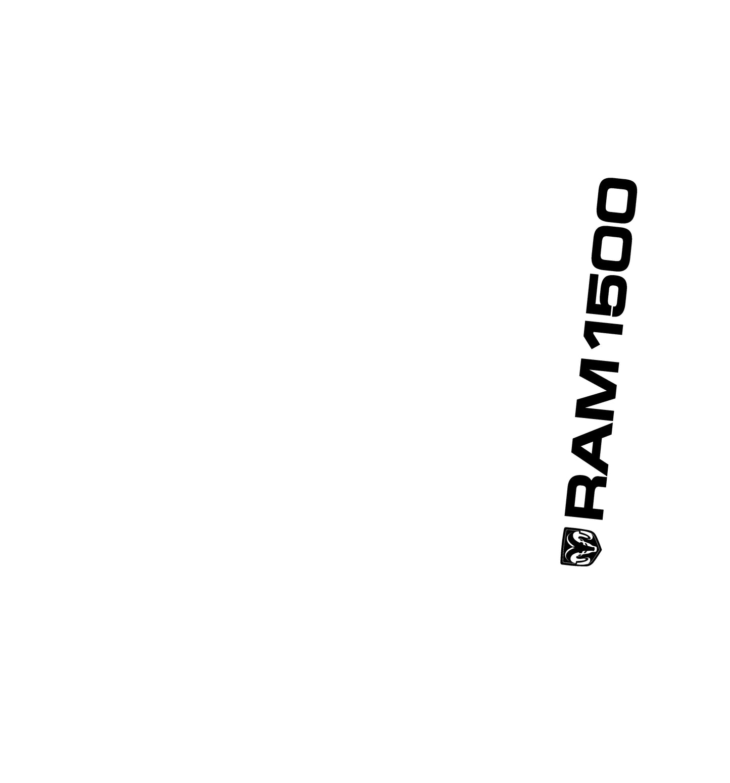 Hood Panel Decal/Sticker - Sleek Vertical RAM 1500 Text & Logo Minimalist - Cut Graphic Kit - For Dodge Ram 2019-2025 - Premium Vinyl