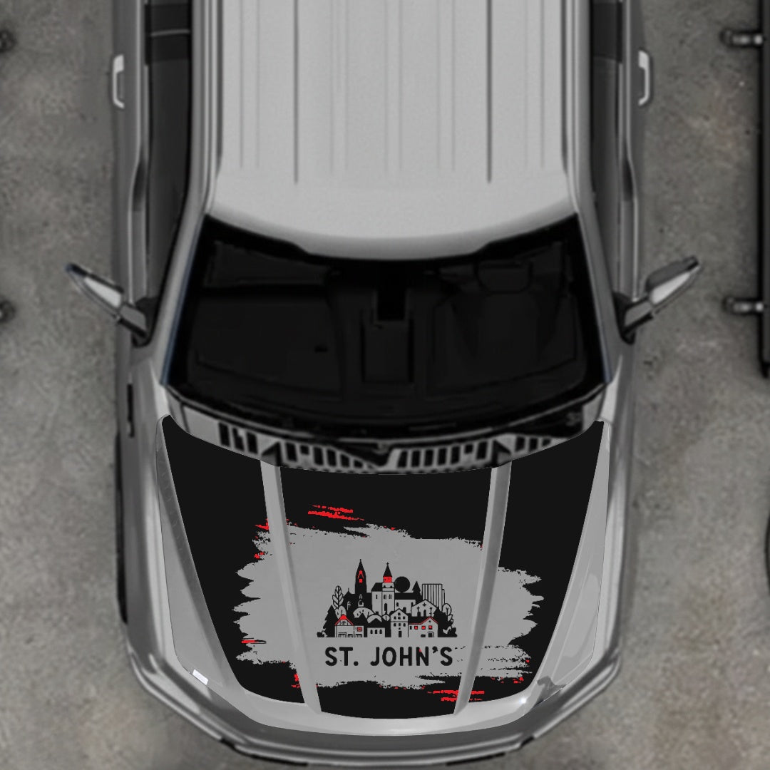 Hood Panel Decal/Sticker - St John's - Cut Graphic Kit - For Ford F-150 2020-2026 - Premium Vinyl