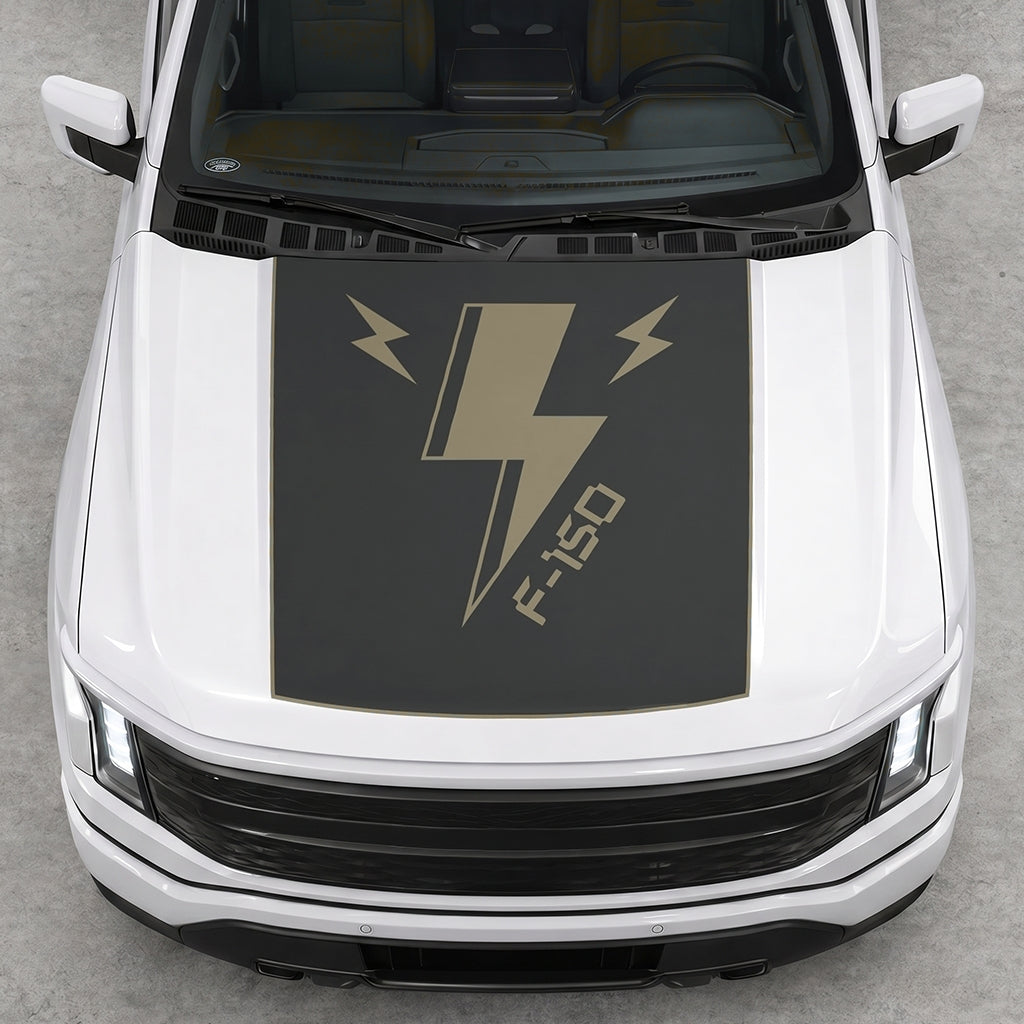 Hood Panel Decal/Sticker - Triple Electric Graphic Decal Graphic Kit - For FORD F-150 2015-2020 - Premium Vinyl
