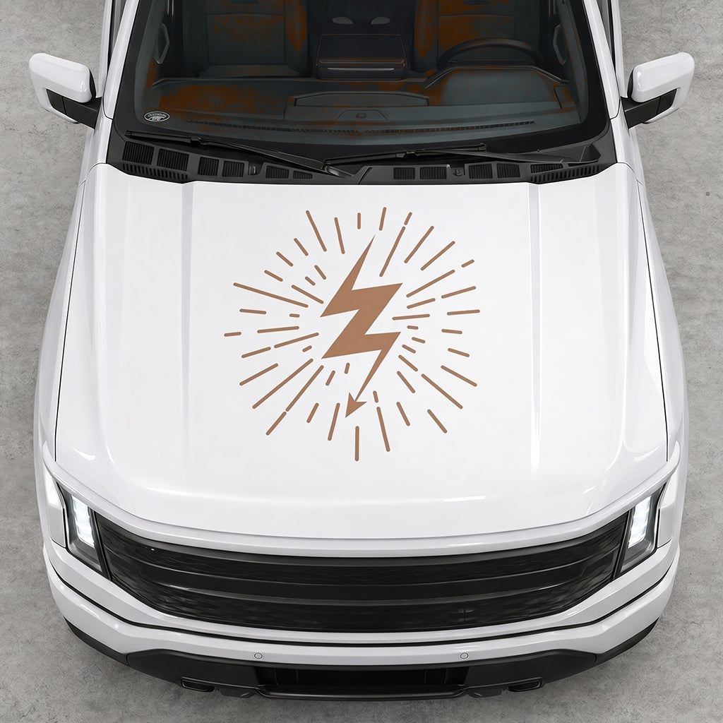 Hood Panel Decal/Sticker - Cut Electric Splash Graphic Decal Graphic Kit - For FORD F-150 2015-2020 - Premium Vinyl