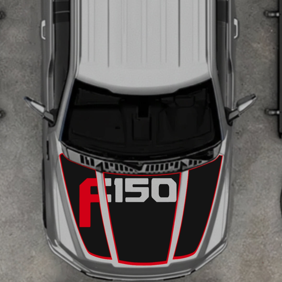 Hood Panel Decal/Sticker - Style 14 Graphic Kit - For Ford F-150 2020-2026 - Premium Vinyl