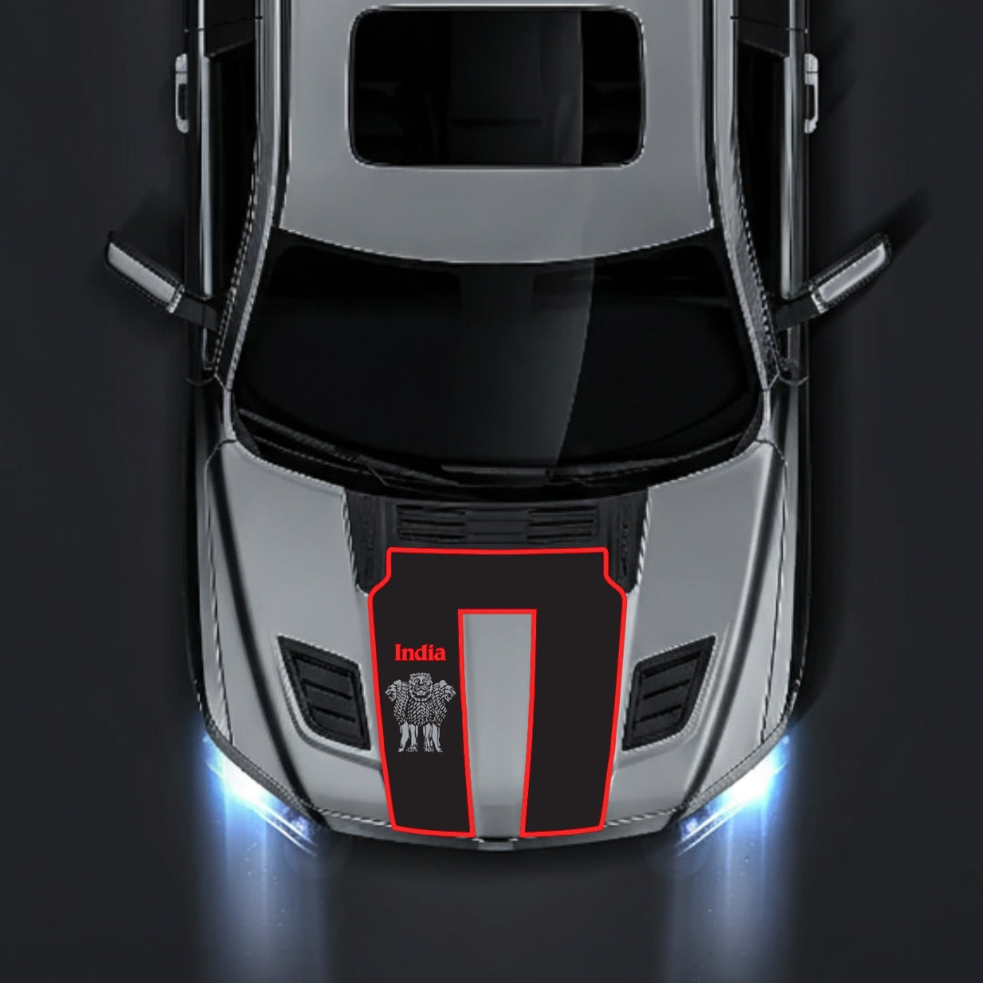 Hood Panel Decal/Sticker - India - Cut - Border Graphic Kit - For Dodge RAM 1500 2019-2025 - Premium Vinyl