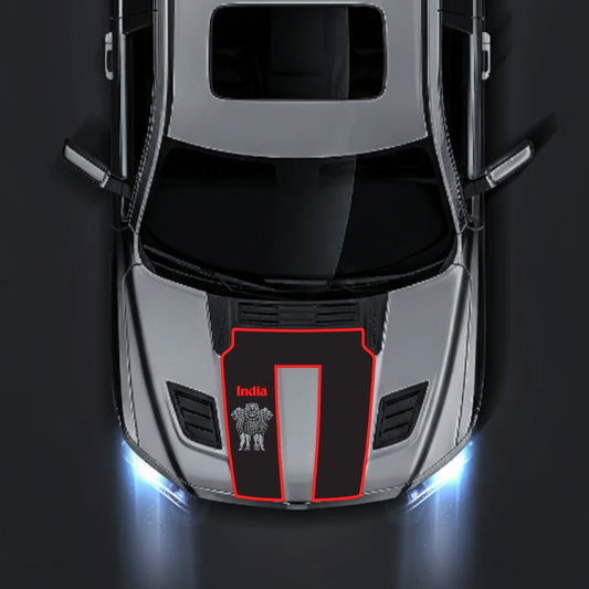 Hood Panel Decal/Sticker - India - Cut - Border Graphic Kit - For Dodge RAM 1500 2019-2025 - Premium Vinyl