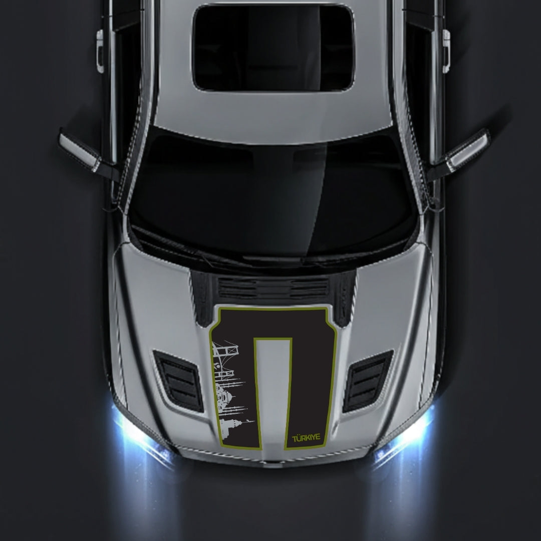 Performance Hood Panel Decal/Sticker - Turkey Skyline - Cut - Border Graphic Kit - For Dodge RAM 1500 2019-2025 - Premium Vinyl