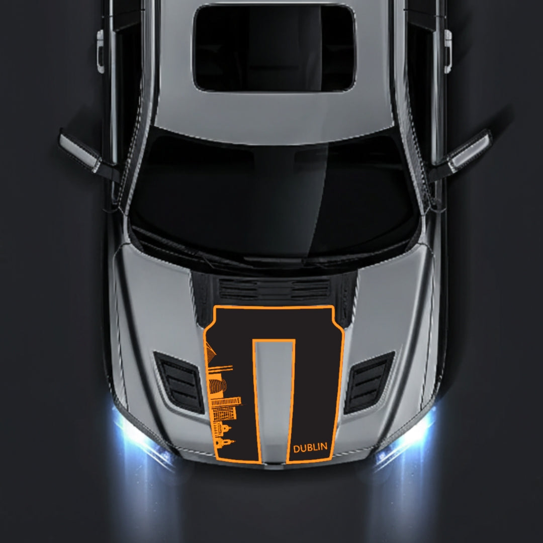 Hood Panel Decal/Sticker - Dublin Skyline - Border Graphic Kit - For Dodge RAM 1500 2019-2025 - Premium Vinyl