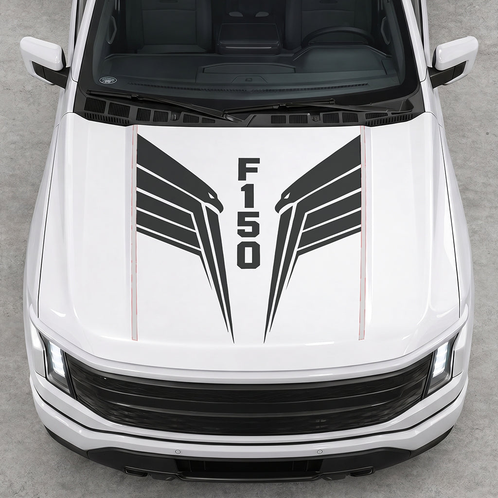 Hood Panel Decal/Sticker - Twin Eagle Wings Graphic Decal Graphic Kit - For Ford F-150 2015-2020 - Premium Vinyl