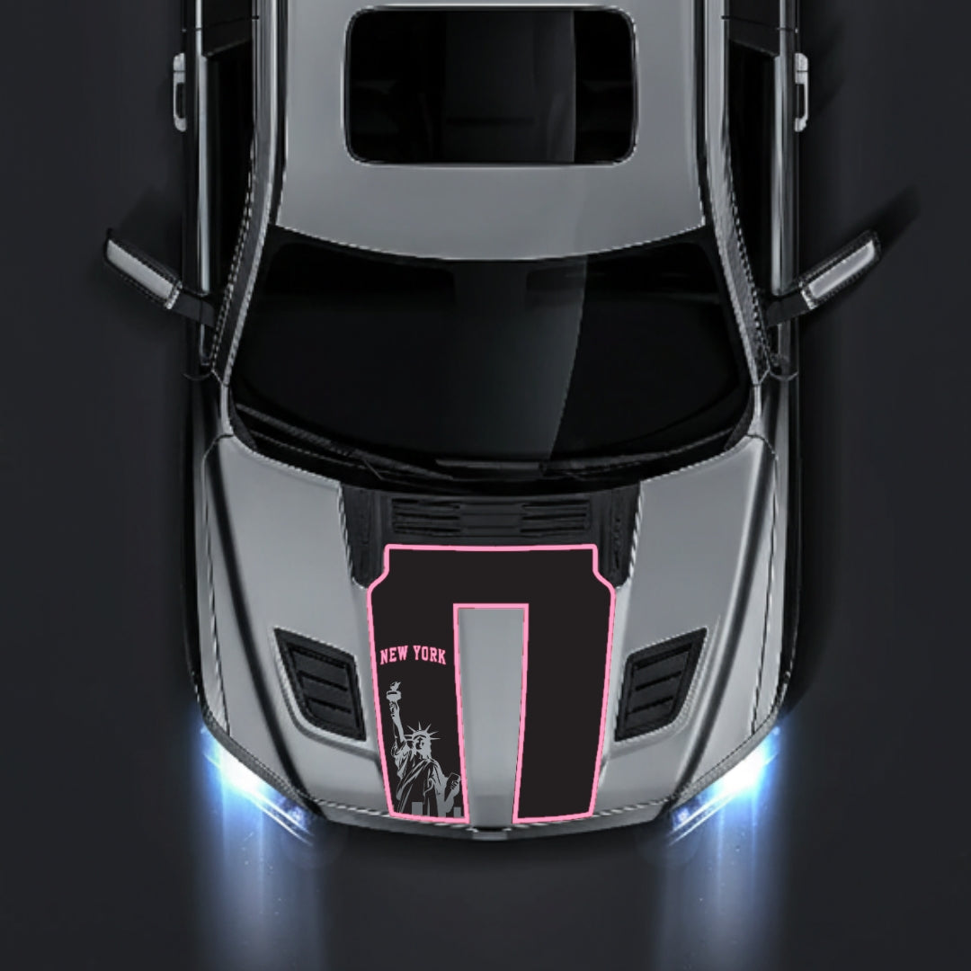 Hood Panel Decal/Sticker - New York - Cut - Border Graphic Kit - For Dodge RAM 1500 2019-2025 - Premium Vinyl