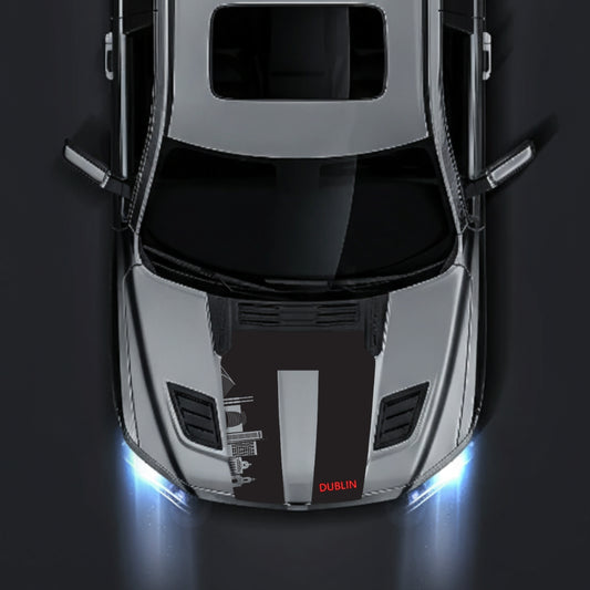 Hood Panel Decal/Sticker - Dublin Skyline - Cut Graphic Kit - For Dodge RAM 1500 2019-2025 - Premium Vinyl