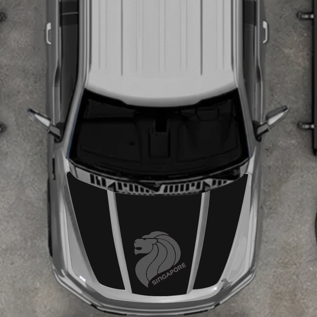 Hood Panel Decal/Sticker - Singapore Graphic Kit - For Ford F-150 2020-2026 - Premium Vinyl