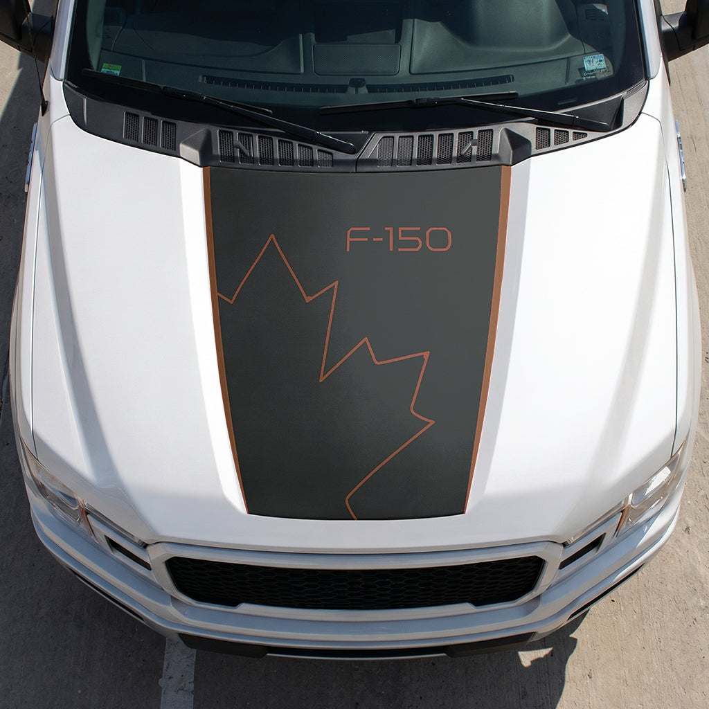 Hood Panel Decal/Sticker - Canada Full Leaf Graphic Decal Graphic Kit - For Ford F-150 2015-2020 - Premium Vinyl